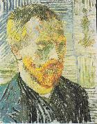 Vincent Van Gogh Self Portrait with Japanese Print oil on canvas